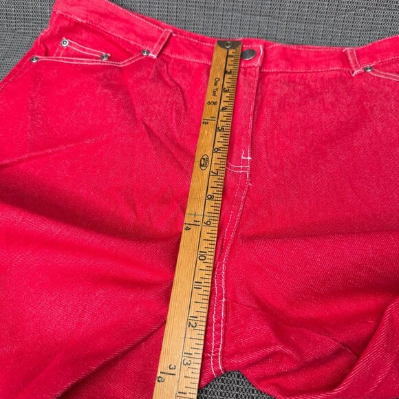 Ruby Rd. Petite Womens Size 16P Red Denim Capri Pants Mid-Rise Stretch Casual - Picture 5 of 9